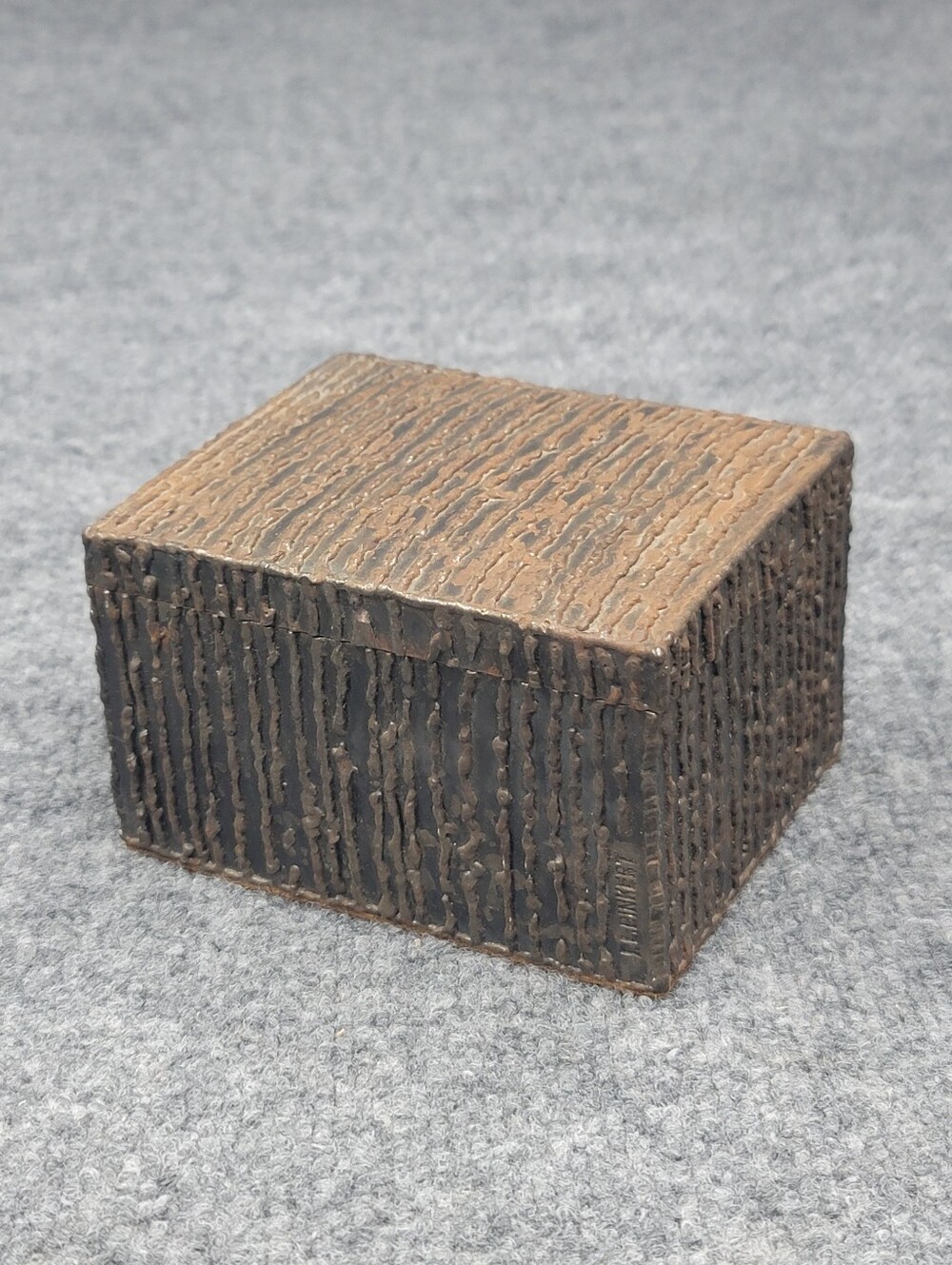 Mid Century Modern Brutalist Box Sculpture Signed Paul Ludwig Binkert Rare